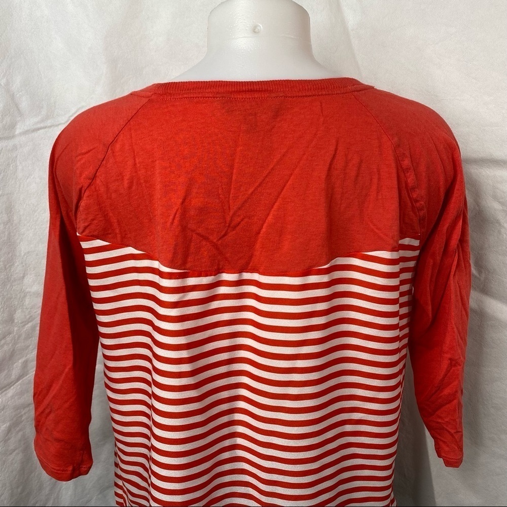 Express Coral Striped Top 3/4 Sleeve Top - Picture 10 of 10